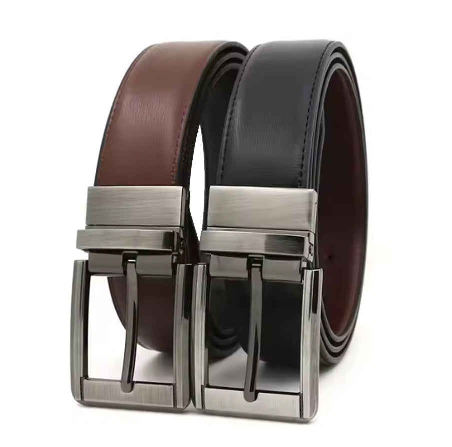 2-in-1 Reversible Leather Belt – Dual-Sided Style for Men