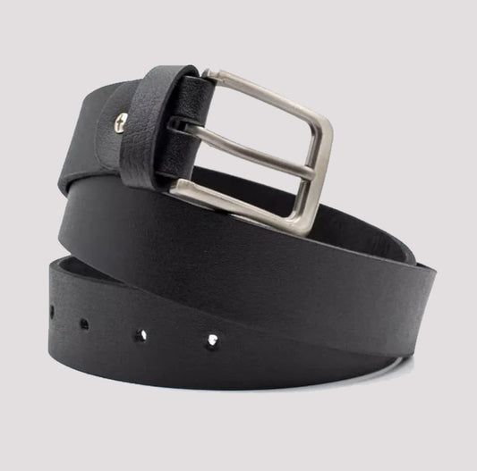 Premium Genuine Belt – Classic Black Men’s Belt