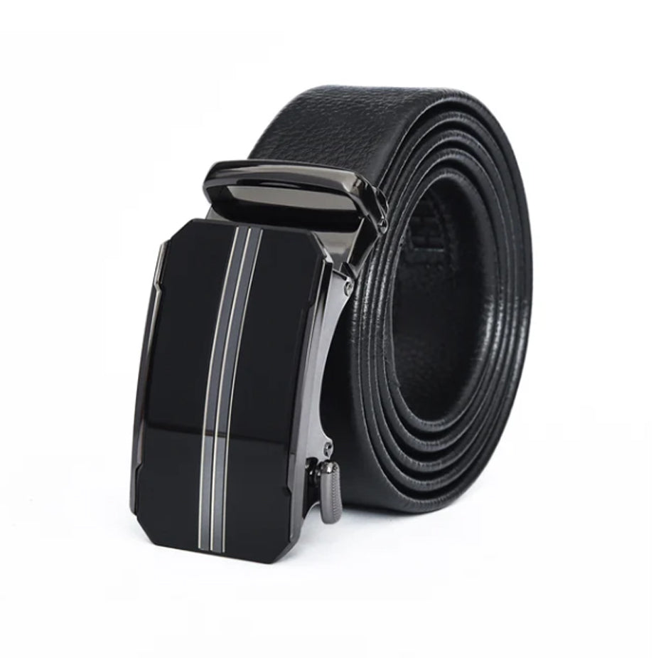Auto Lock Men’s Belt – Classic Design, Easy Slide Buckle