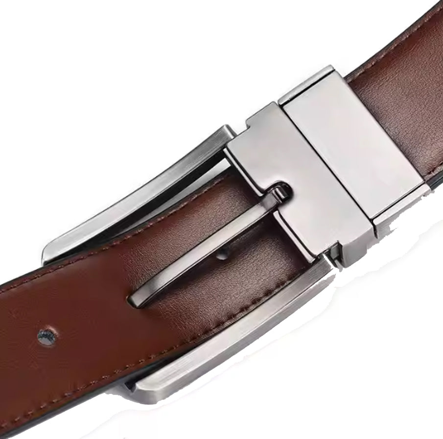 2-in-1 Reversible Leather Belt – Dual-Sided Style for Men